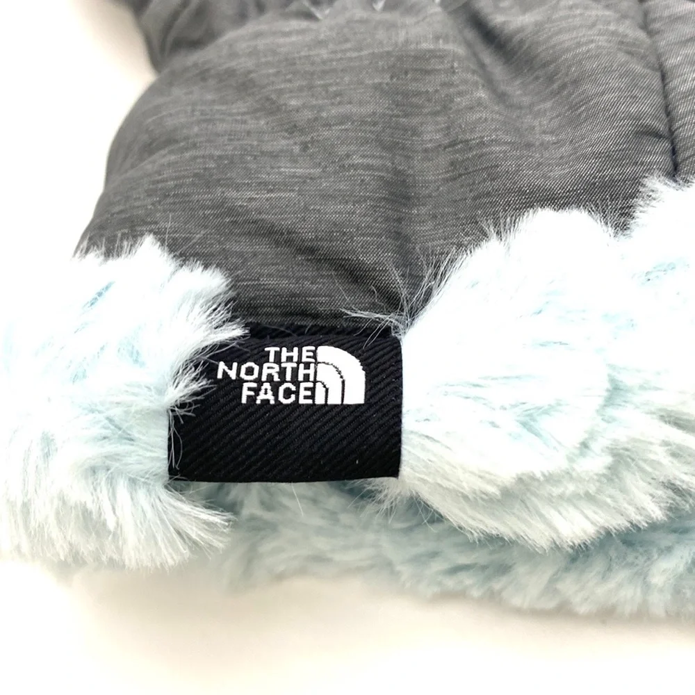 North Face Girls Grey/Mint Mossbud Swirl Fleece Mittens